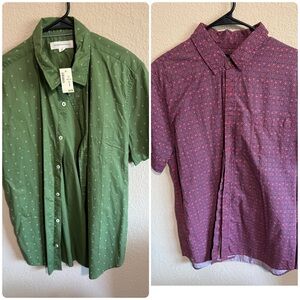 Aeropostale Green and Red Casual Button Down Shirts